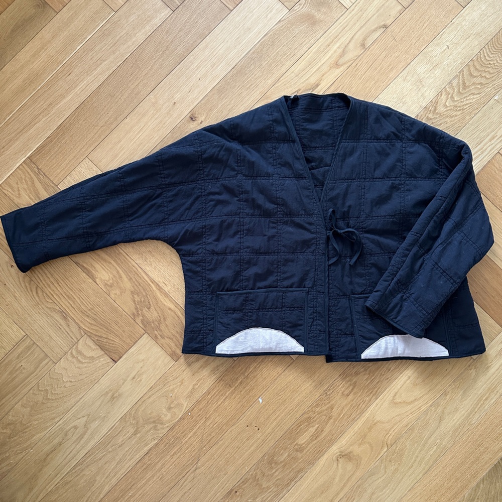 Oversized Black Quilted Jacket